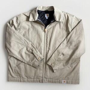 Carhartt Twill Work Chore Jacket 3XL Midweight Quilted Nylon Lined J293 Khaki